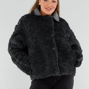 NEW051125 Zwarte Teddy Jas