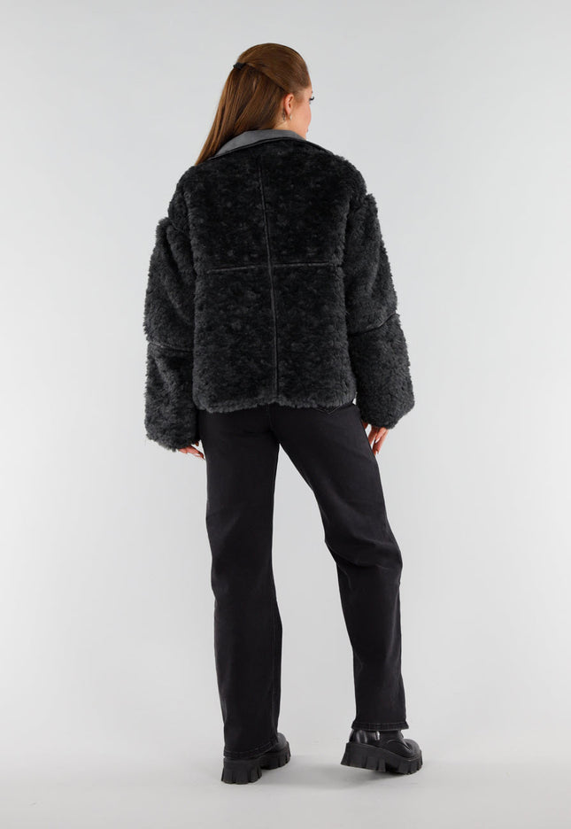 NEW051125 Zwarte Teddy Jas