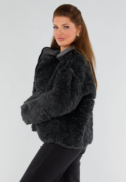 NEW051125 Zwarte Teddy Jas