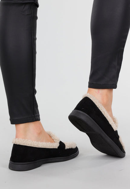 NEW051125 Zwarte Teddy Loafers