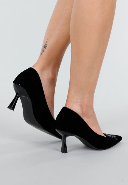 NEW051125 Zwarte Velvet Hakken