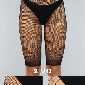 NEW0603 3 Pack Fishnet Shorts