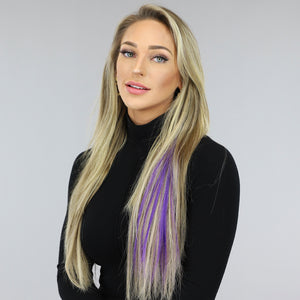 NEW0603 Clip in Haarextension Paars