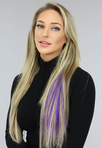 NEW0603 Clip in Haarextension Paars