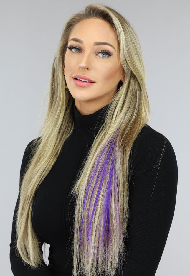 NEW0603 Clip in Haarextension Paars