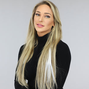 NEW0603 Clip in Haarextension Wit