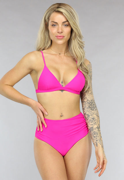 NEW0603 Fuchsia Triangel Bikinitopje met Uitneembare Pads