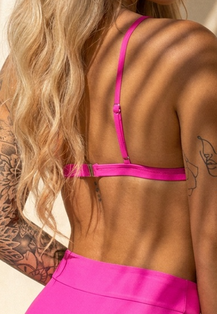 NEW0603 Fuchsia Triangel Bikinitopje met Uitneembare Pads