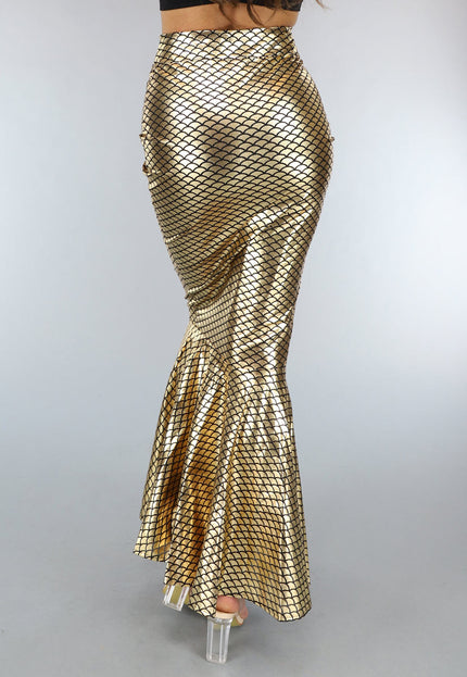 KOSTUUM Gouden Aansluitende Zeemeerminnen Rok