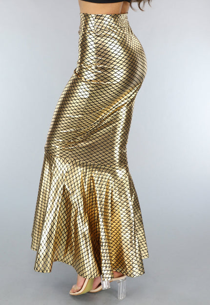 KOSTUUM Gouden Aansluitende Zeemeerminnen Rok