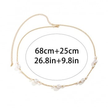 NEW0603 Gouden Bodychain met Parels
