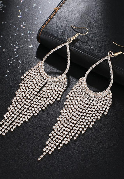 NEW0603 Gouden Druppel Oorbellen met Strass