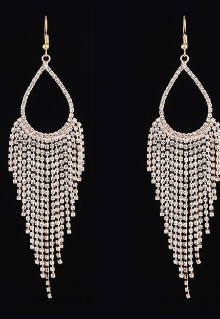 NEW0603 Gouden Druppel Oorbellen met Strass