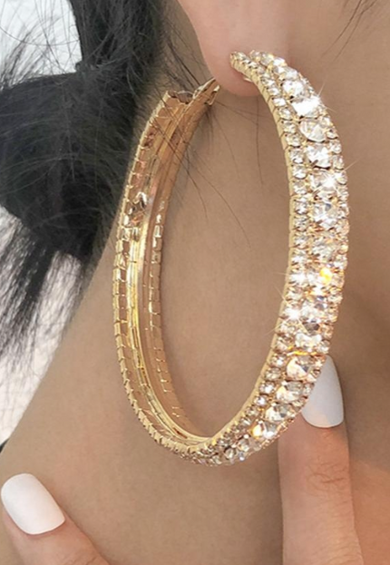 NEW0603 Gouden Strass Oorbel Ringen