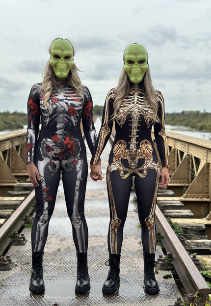 CARNA35 Skelet Jumpsuit met Rozen