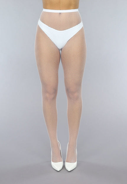 NEW0603 Witte Panty met Klein Fishnet Patroon