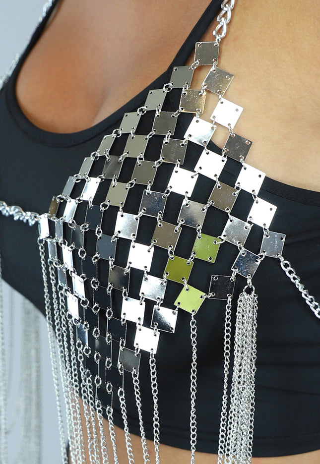 NEW0603 Zilveren Diamond Bodychain