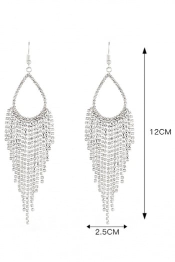 NEW0603 Zilveren Druppel Oorbellen met Strass