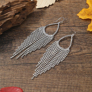 NEW0603 Zilveren Fringe Druppel Oorbellen