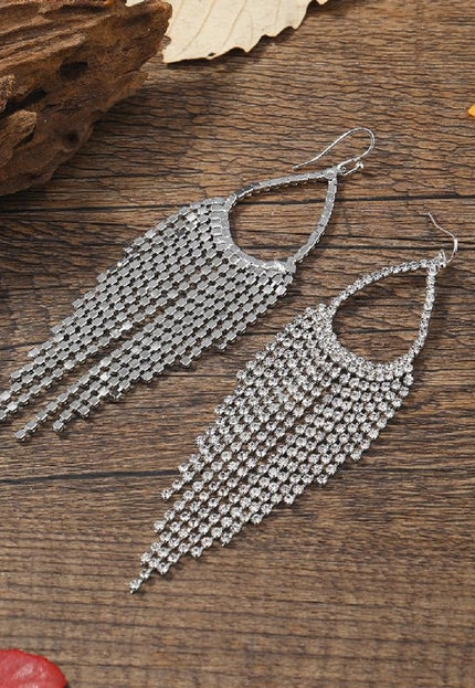 NEW0603 Zilveren Fringe Druppel Oorbellen