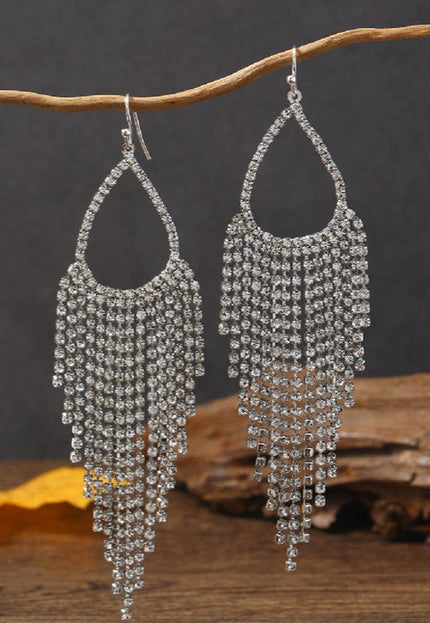 NEW0603 Zilveren Fringe Druppel Oorbellen