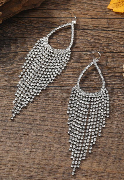 NEW0603 Zilveren Fringe Druppel Oorbellen