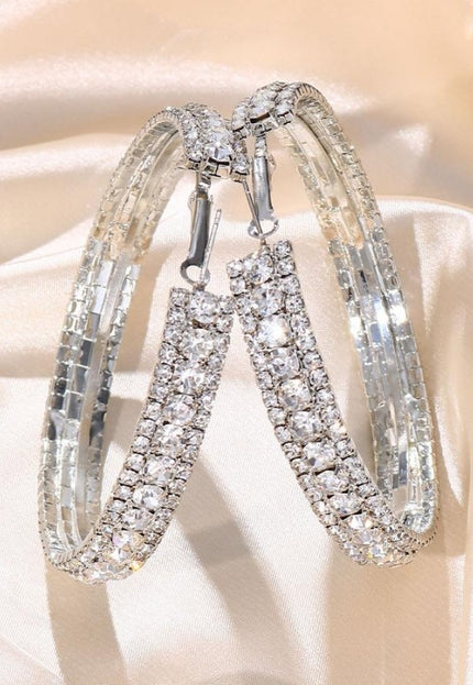 NEW0603 Zilveren Strass Oorbel Ringen