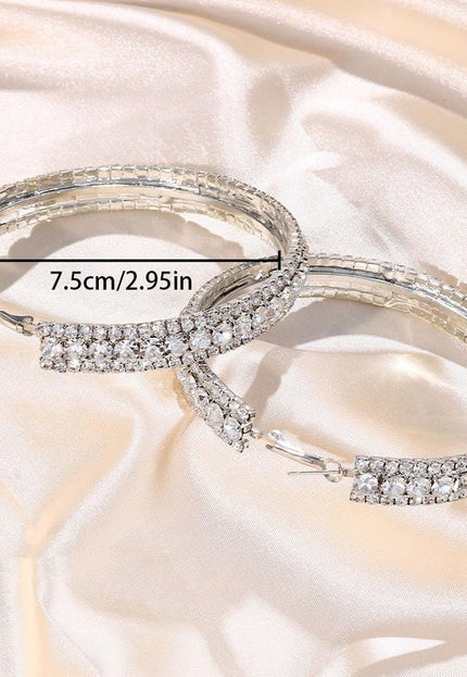 NEW0603 Zilveren Strass Oorbel Ringen