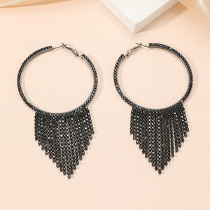 NEW0603 Zwarte Fringe Oorbellen