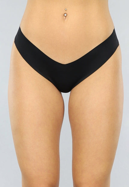 NEW0603 Zwarte Naadloze Cheecky String