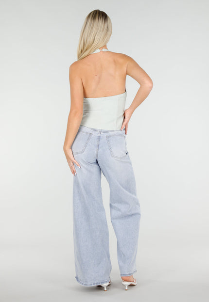 NEW060526 Mintgroene Halter Top met Open Rug