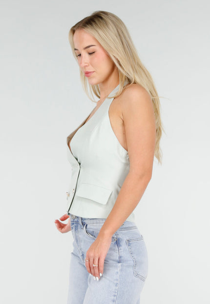 NEW060526 Mintgroene Halter Top met Open Rug