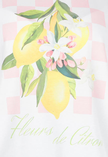 NEW060526 Wit T-shirt met Citroen Print