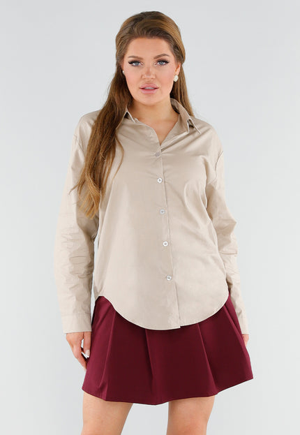 NEW060825 Beige Blouse met NY