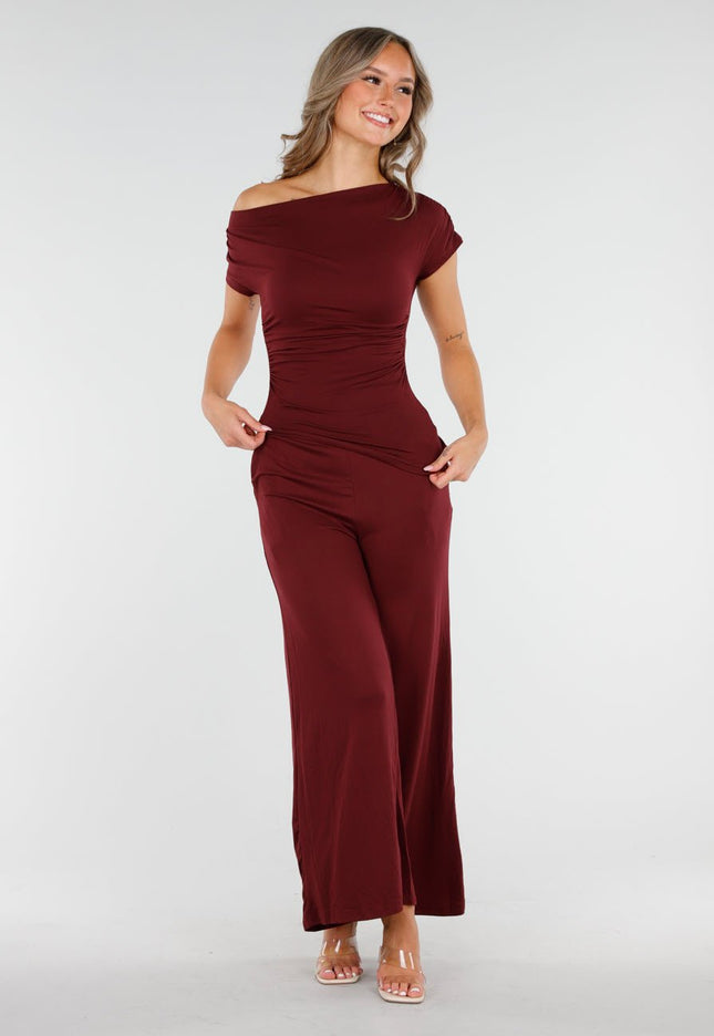 OP=OP.43.NL Bordeaux Off Shoulder Set