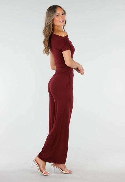 OP=OP.43.NL Bordeaux Off Shoulder Set