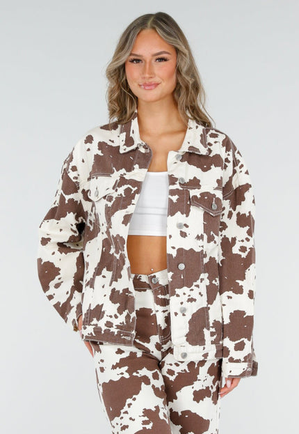 NEW060825 Koeienprint Spijker Jasje