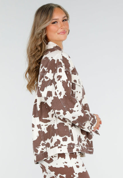 NEW060825 Koeienprint Spijker Jasje