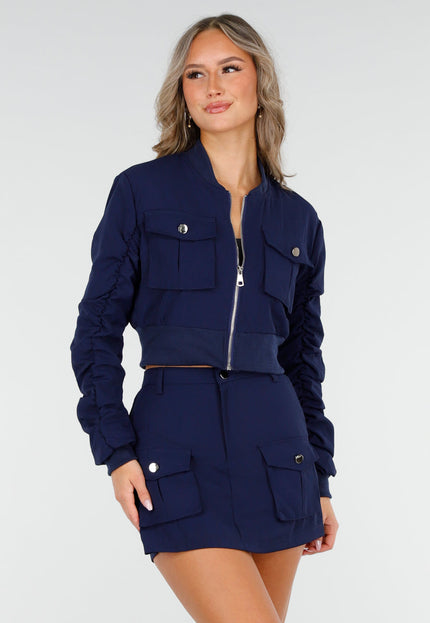 NEW060825 Navy Skort en Bomber Set