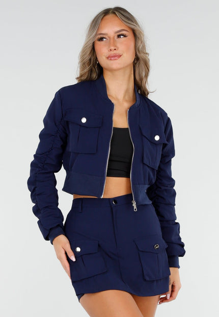 NEW060825 Navy Skort en Bomber Set