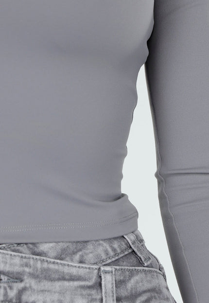 NEW060825 Off Shoulder Top Grijs