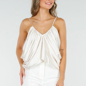 NEW060825 Satijnen Top Crème