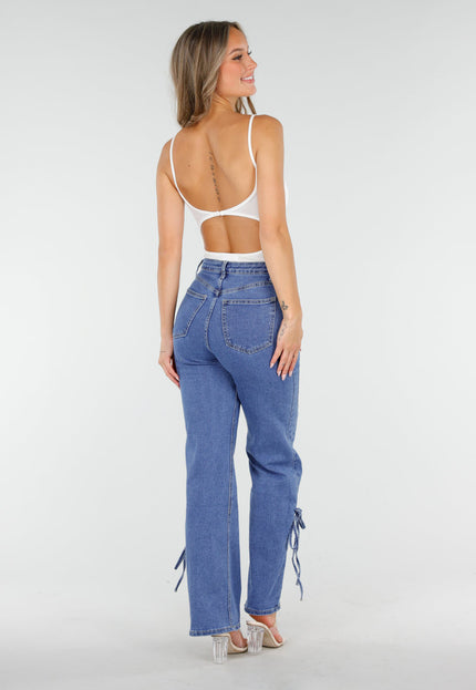 NEW060825 Witte Rib Bodysuit met Pads
