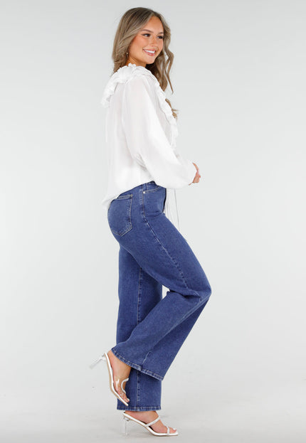 NEW060825 Witte Ruffle Blouse met Strik