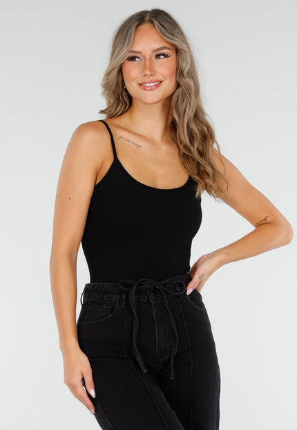 NEW060825 Zwarte Bodysuit met Pads