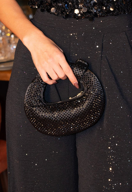 NEW060825 Zwarte Handtas met Strass