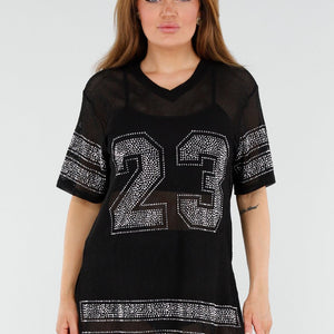 OP=OP.09.NL Zwarte Jersey T-Shirtjurk