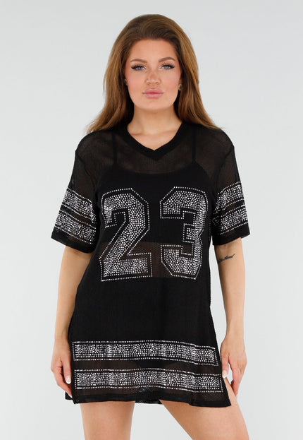 OP=OP.09.NL Zwarte Jersey T-Shirtjurk