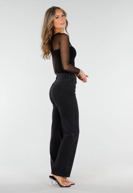 NEW060825 Zwarte Mesh Top met Pads