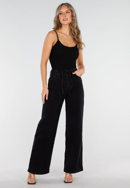 NEW060825 Zwarte Rib Bodysuit met Pads